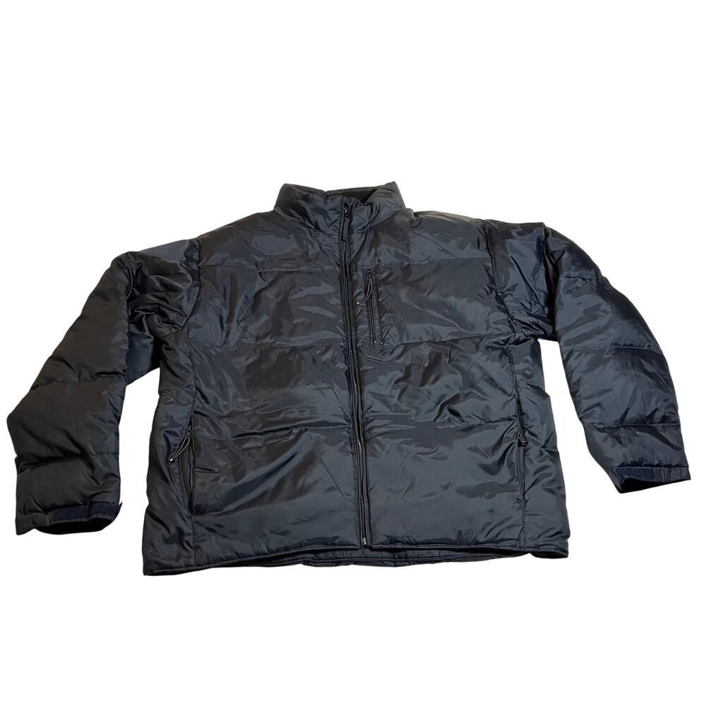 Vintage Gap Down Puffer Zip Up Jacket w/ Hidden Hood Size L Outdoors Gorpcore